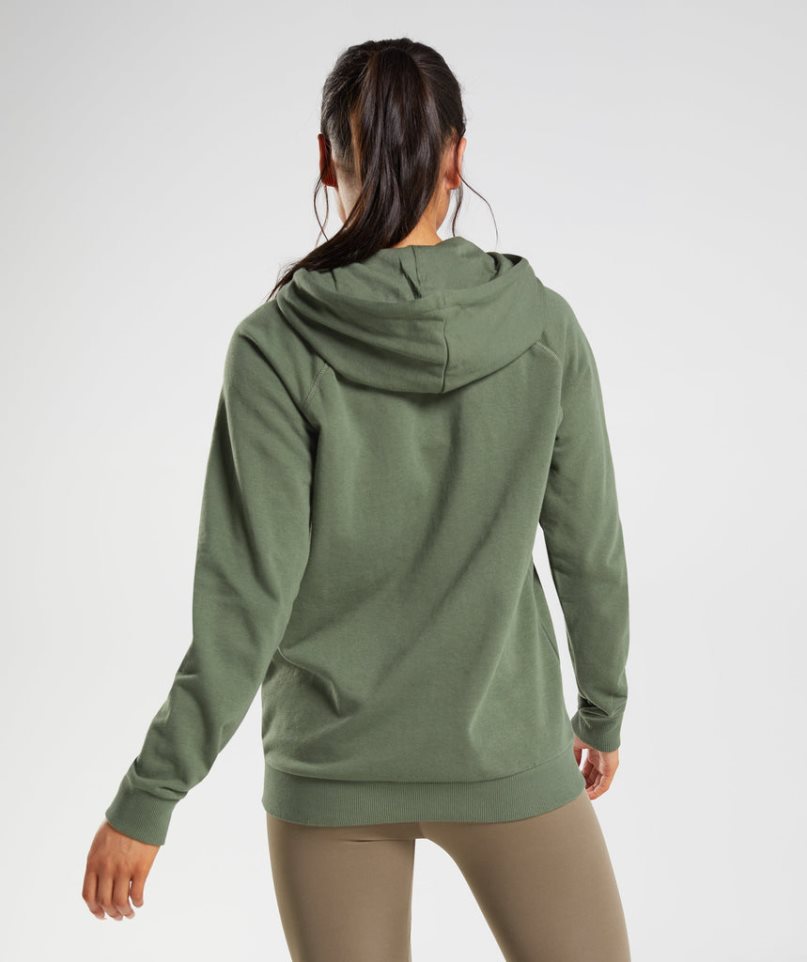 Women's Gymshark Training Zip Hoodie Olive | CA 35DN80